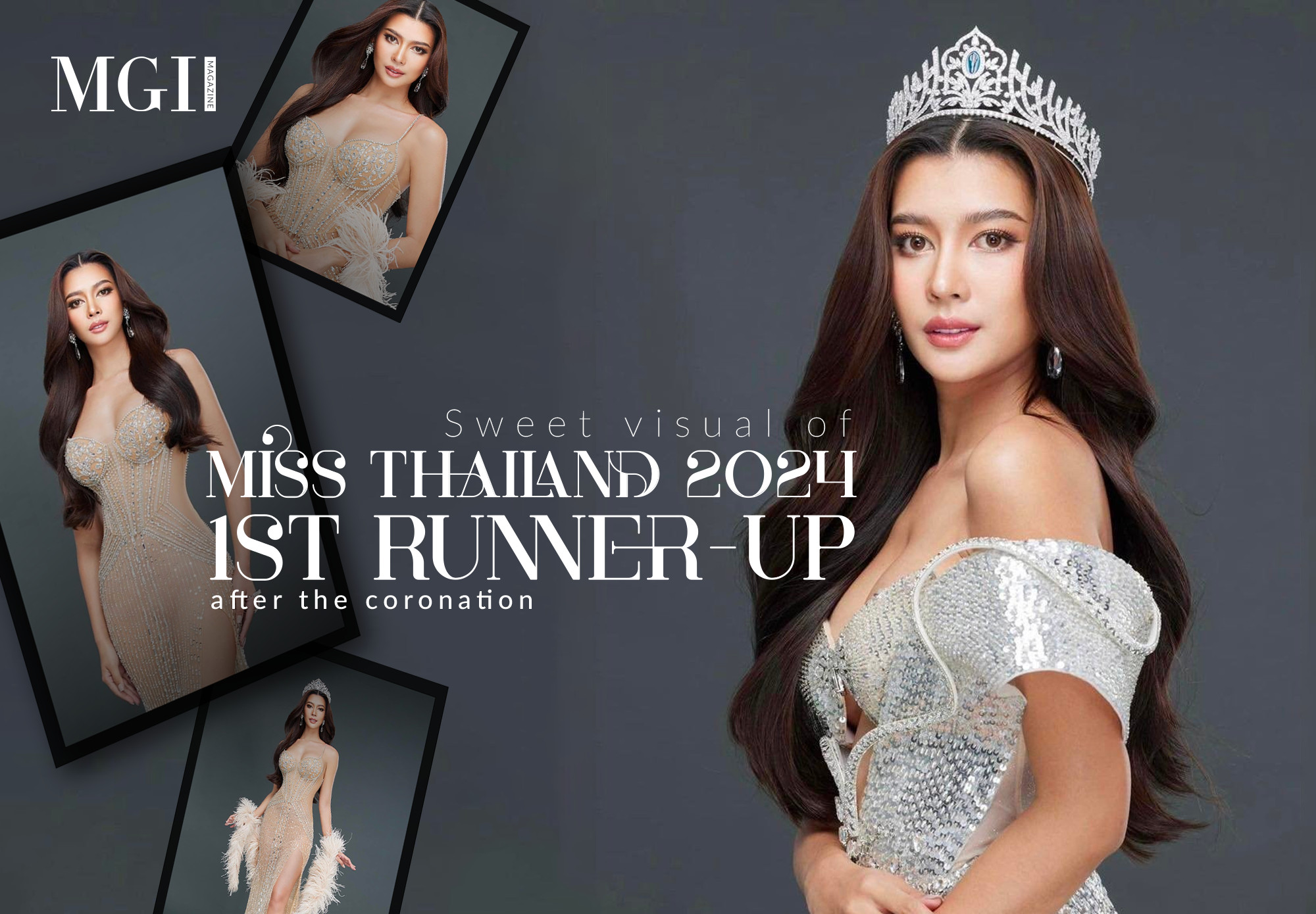Sweet visual of 1st runner-up Miss Thailand 2024 after the coronation